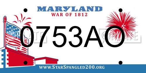 0753AO Maryland License Plate