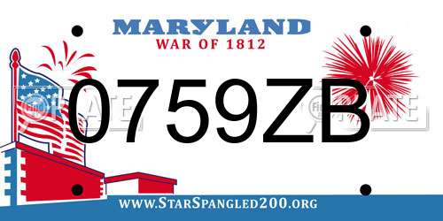 0759ZB Maryland License Plate