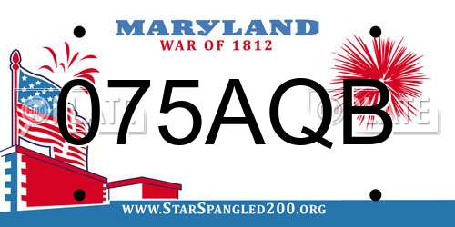 075AQB Maryland License Plate
