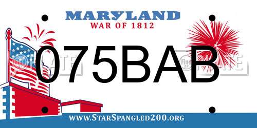 075BAB Maryland License Plate