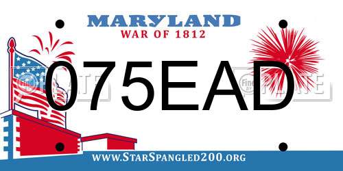 075EAD Maryland License Plate