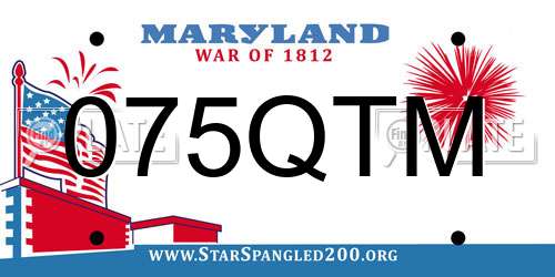075QTM Maryland License Plate