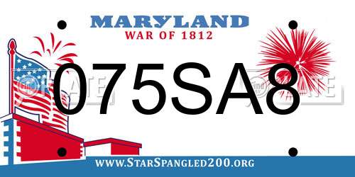075SA8 Maryland License Plate