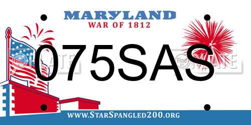 075SAS Maryland License Plate