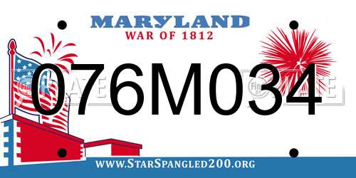 076M034 Maryland License Plate