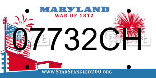 07732CH Maryland License Plate