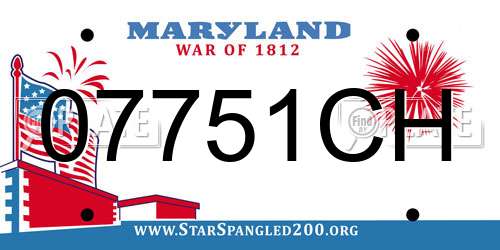 07751CH Maryland License Plate