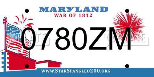 0780ZM Maryland License Plate