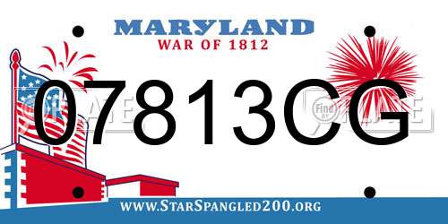 07813CG Maryland License Plate