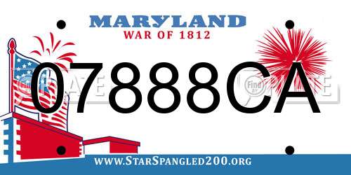 07888CA Maryland License Plate