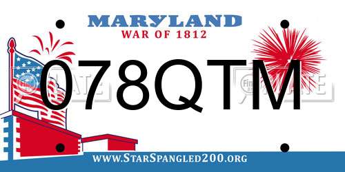 078QTM Maryland License Plate