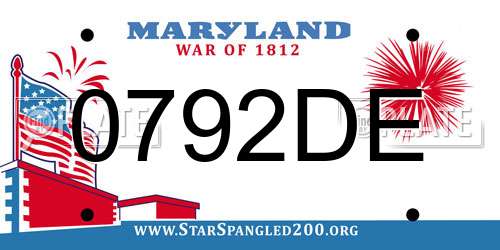 0792DE Maryland License Plate