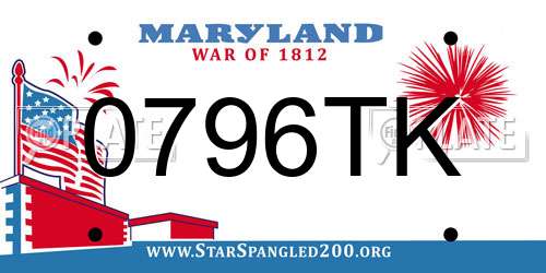 0796TK Maryland License Plate