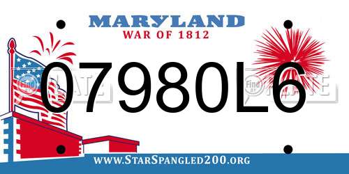 07980L6 Maryland License Plate