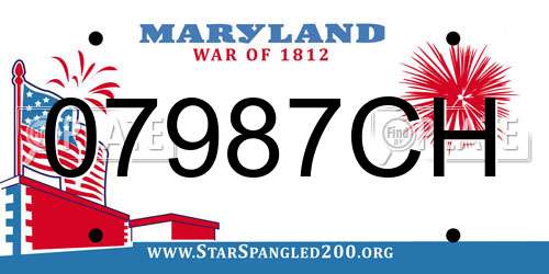 07987CH Maryland License Plate