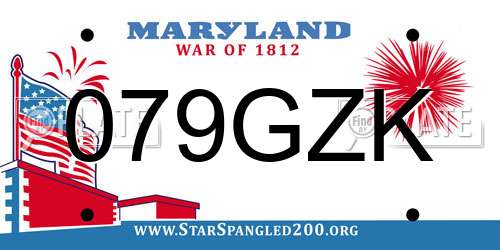079GZK Maryland License Plate