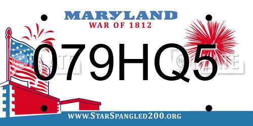 079HQ5 Maryland License Plate