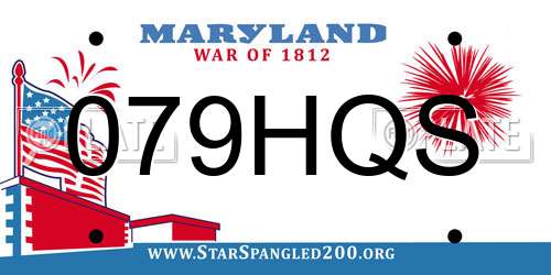 079HQS Maryland License Plate