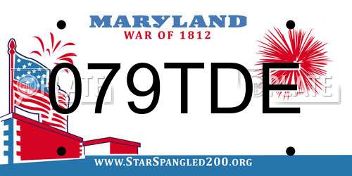 079TDE Maryland License Plate
