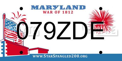 079ZDE Maryland License Plate