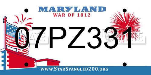 07PZ331 Maryland License Plate