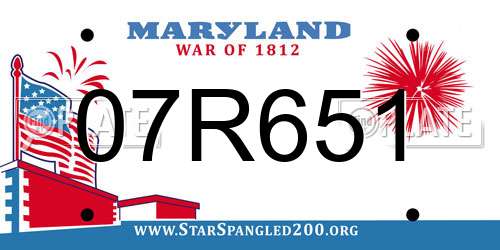 07R651 Maryland License Plate