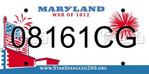 08161CG Maryland License Plate
