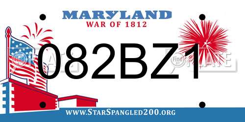 082BZ1 Maryland License Plate