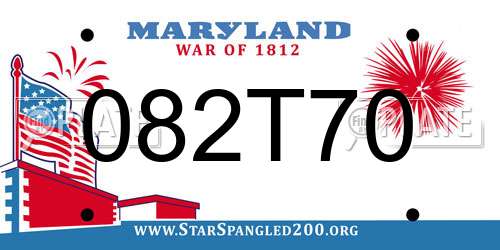 082T70 Maryland License Plate