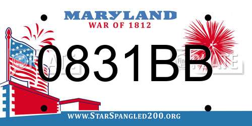 0831BB Maryland License Plate