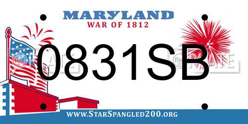 0831SB Maryland License Plate