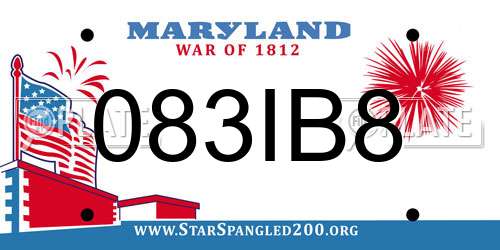 083IB8 Maryland License Plate