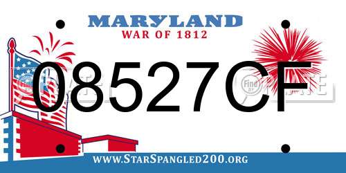 08527CF Maryland License Plate