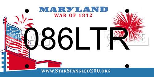 086LTR Maryland License Plate
