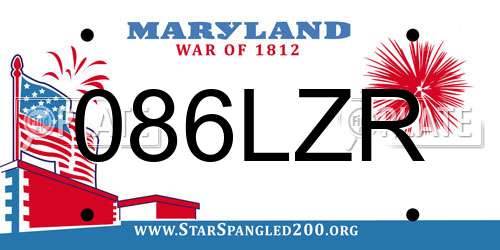 086LZR Maryland License Plate