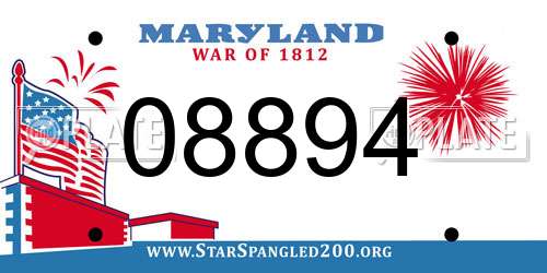 08894 Maryland License Plate