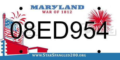 08ED954 Maryland License Plate