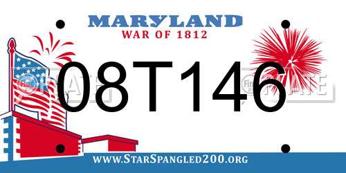 08T146 Maryland License Plate