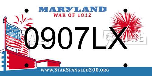 0907LX Maryland License Plate