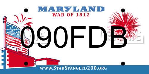 090FDB Maryland License Plate
