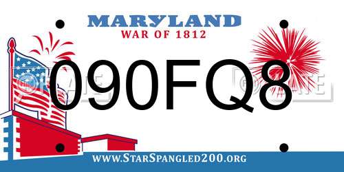 090FQ8 Maryland License Plate