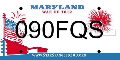 090FQS Maryland License Plate