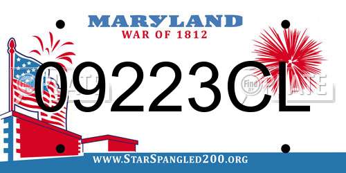 09223CL Maryland License Plate