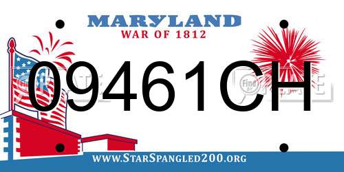 09461CH Maryland License Plate