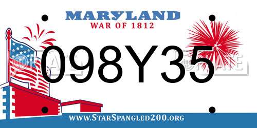 098Y35 Maryland License Plate