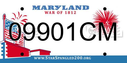 09901CM Maryland License Plate