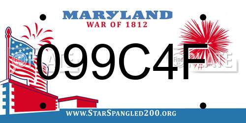 099C4F Maryland License Plate