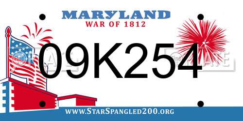 09K254 Maryland License Plate