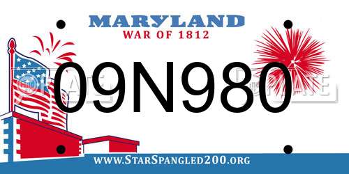 09N980 Maryland License Plate