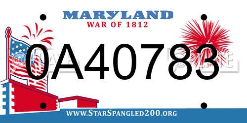 0A40783 Maryland License Plate